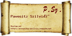 Pavesitz Szilvió névjegykártya